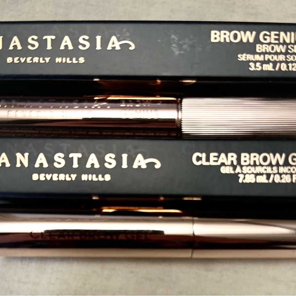 Anastasia Beverly Hills Brow Genius and Clear Brow Gel Set, both full zie